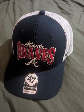 '47 Brand MLB Atlanta Braves Keystone Snapback Trucker Mesh Mens Hat Cap NEW